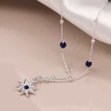 Load image into Gallery viewer, Sterling Silver Star Navy Necklace
