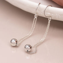 Load image into Gallery viewer, Sterling Silver Chain &amp; Ball Earrings
