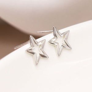 Sterling Silver Cut-Out Star Stud