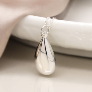 Sterling Silver Smooth Drop Necklace