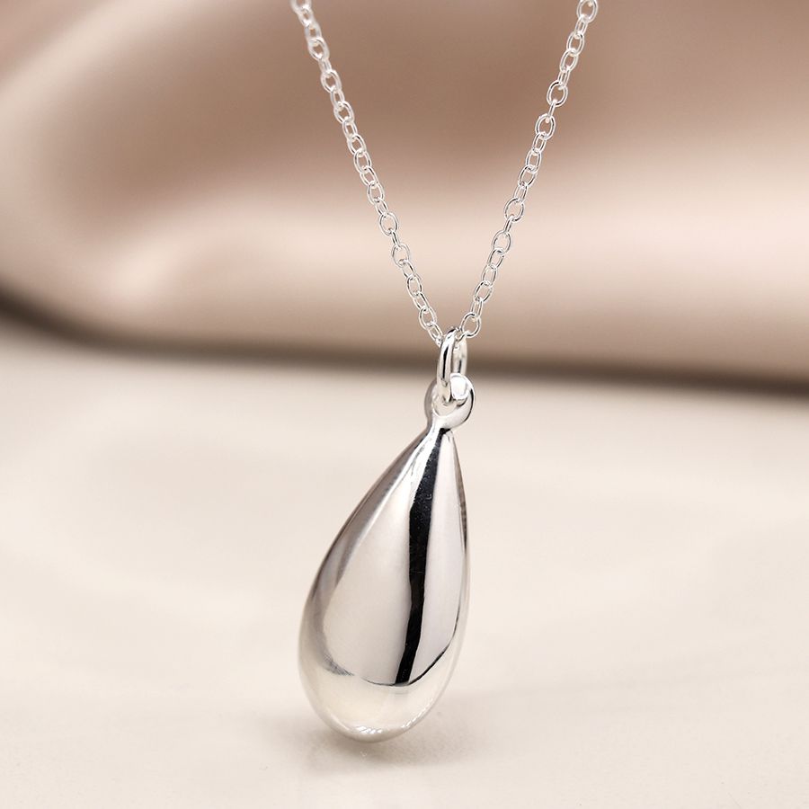 Sterling Silver Smooth Drop Necklace