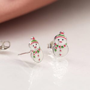 Snowmen Sterling Silver Earrings