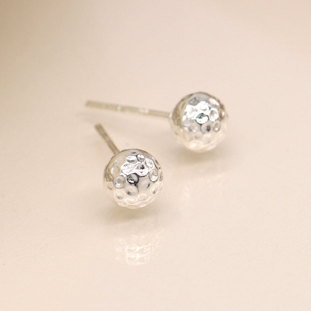 Sterling Silver Hammered Ball Earrings