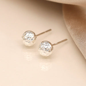 Sterling Silver Hammered Ball Earrings
