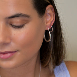 Sterling Silver Little Hammered Hoop Earrings