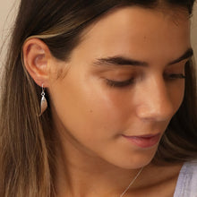 Load image into Gallery viewer, Sterling Silver Foil Texture Marquis Earrings
