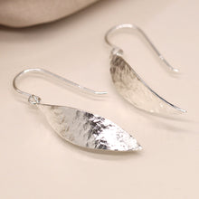 Load image into Gallery viewer, Sterling Silver Foil Texture Marquis Earrings
