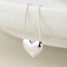 Load image into Gallery viewer, Sterling Silver Heart &amp; Box Chain Necklace
