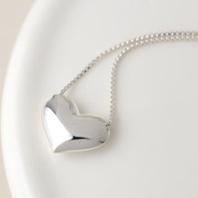 Load image into Gallery viewer, Sterling Silver Heart &amp; Box Chain Necklace
