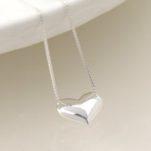 Load image into Gallery viewer, Sterling Silver Heart &amp; Box Chain Necklace

