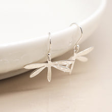 Load image into Gallery viewer, Sterling Silver Hammered Dragonfly Earrings
