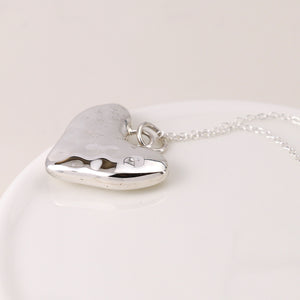Sterling Silver Organic Heart Necklace