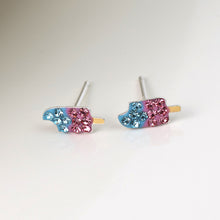 Load image into Gallery viewer, Crystal Set Pink/Blue Ice Lolly - Sterling Silver
