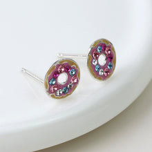 Load image into Gallery viewer, Crystal Donut Studs - Sterling Silver
