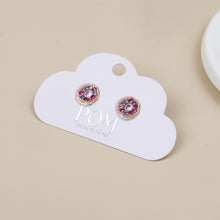 Load image into Gallery viewer, Crystal Donut Studs - Sterling Silver
