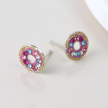Load image into Gallery viewer, Crystal Donut Studs - Sterling Silver
