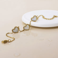 Load image into Gallery viewer, Heart Gold Plated Stainless Steel Chain Bracelet
