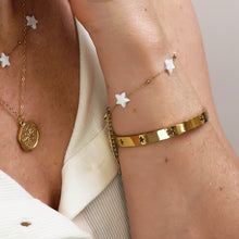 Load image into Gallery viewer, White Star Gold plated Stainless Steel Bracelet
