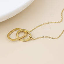 Load image into Gallery viewer, Linked Hoop Gold Plated Stainless Stel Necklace
