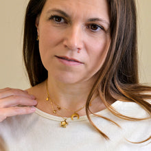 Load image into Gallery viewer, Crescent Moon &amp; Stars Gold Plated Stainless Steel Necklace
