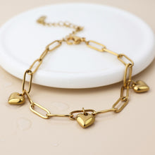 Load image into Gallery viewer, Paperclip Chain Gold Plated Stainless Steel Bracelet
