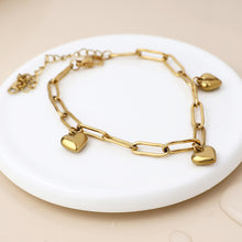 Load image into Gallery viewer, Paperclip Chain Gold Plated Stainless Steel Bracelet
