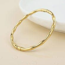 Load image into Gallery viewer, Bamboo Style Gold Plated Stainless Steel Bangle
