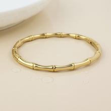 Load image into Gallery viewer, Bamboo Style Gold Plated Stainless Steel Bangle
