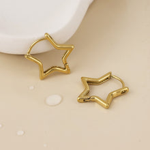 Load image into Gallery viewer, Gold Astral Star Huggie Earrings
