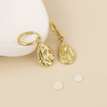 Load image into Gallery viewer, Gold Relic Huggie Earrings

