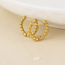 Load image into Gallery viewer, Gold Bubble Huggie Earrings
