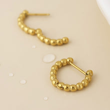Load image into Gallery viewer, Gold Bubble Huggie Earrings
