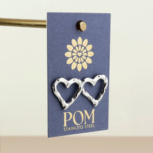 Load image into Gallery viewer, Silver Founder Heart Waterproof Earrings
