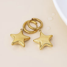 Load image into Gallery viewer, Gold Romy Huggie Star Waterproof Earrings
