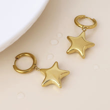 Load image into Gallery viewer, Gold Romy Huggie Star Waterproof Earrings
