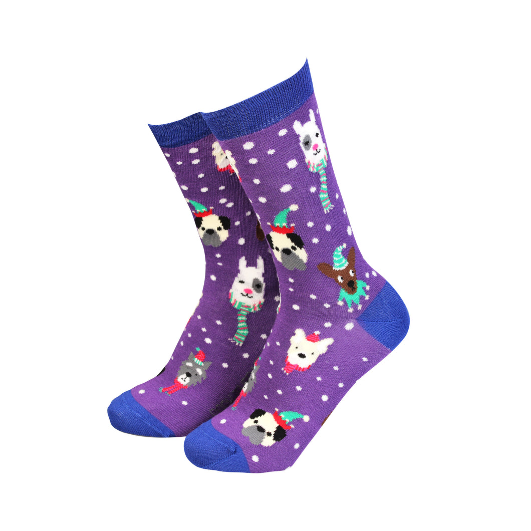 Christmas Dogs With Hats Women's Socks