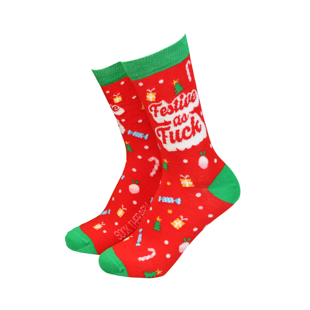 Festive As F**K Men's Socks