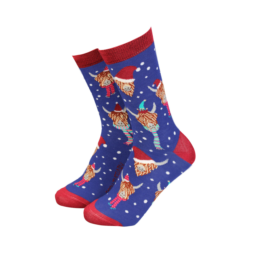 Christmas Highland Cow Women's Socks
