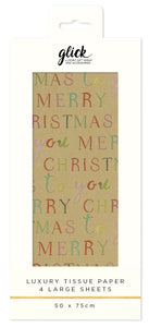 Tissue Exquisite Merry Christmas Gold