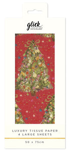 Tissue Exquisite Evergreen Red
