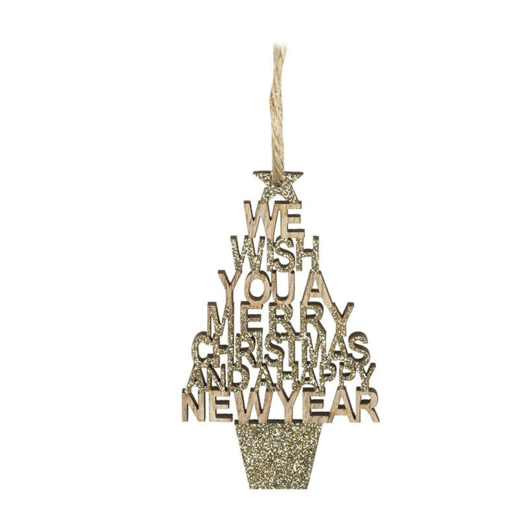 Sm Glitter Merry Christmas New Year Sign