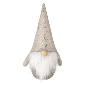 Sitting Gonk In Grey Mottled Hat