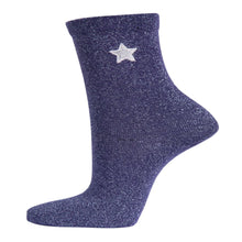 Load image into Gallery viewer, Womens Glitter Socks Embroidered Star Ankle Socks Sparkle
