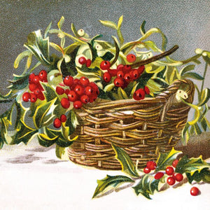 V&A Christmas Pack - Holly & Mistletoe Basket