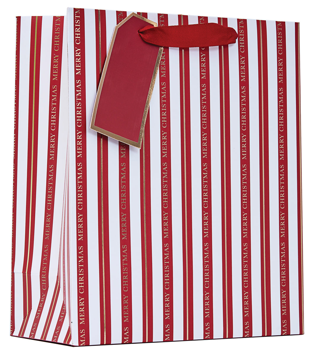 Christmas Stripe Gift Bag - Medium