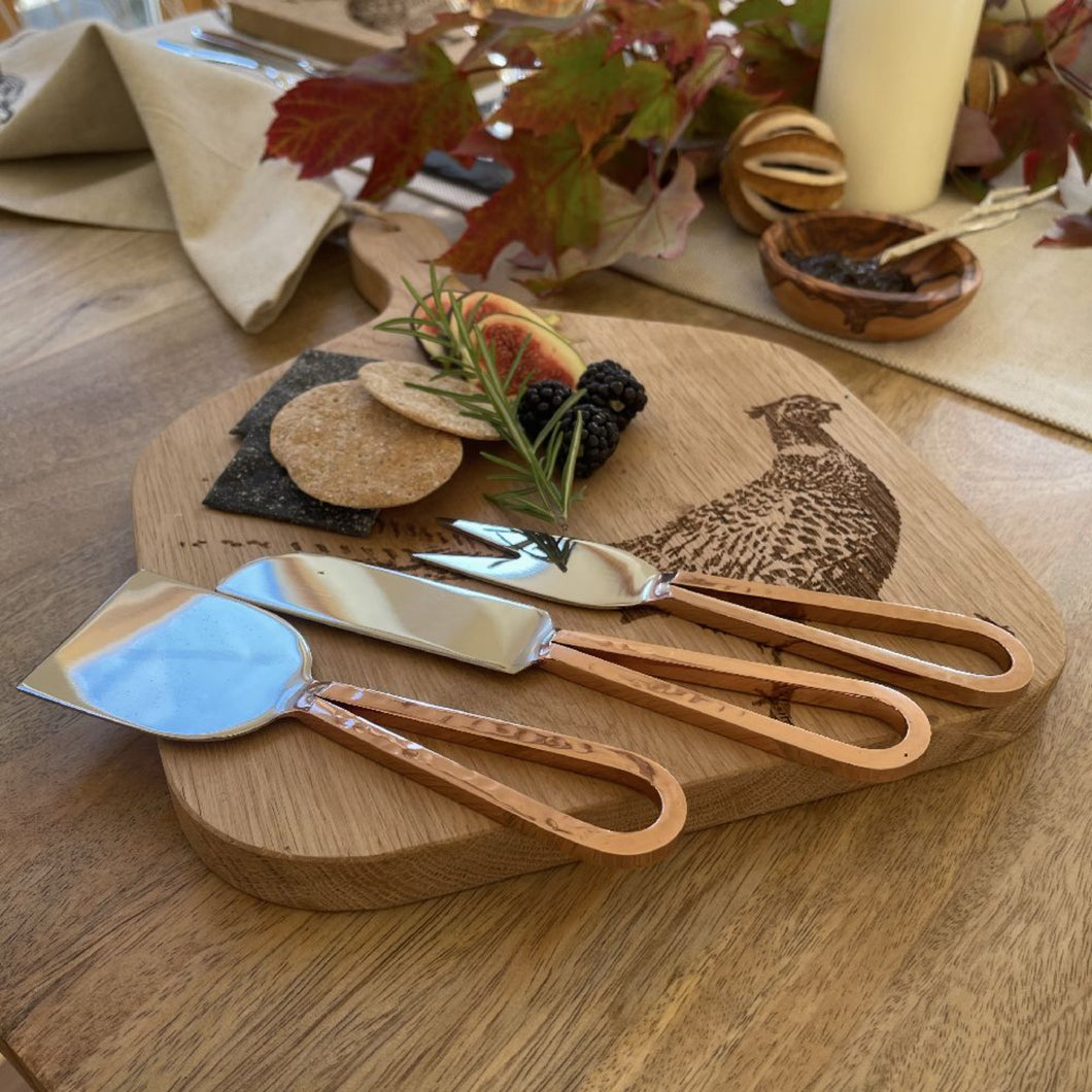 3 Cheese Knives Copper