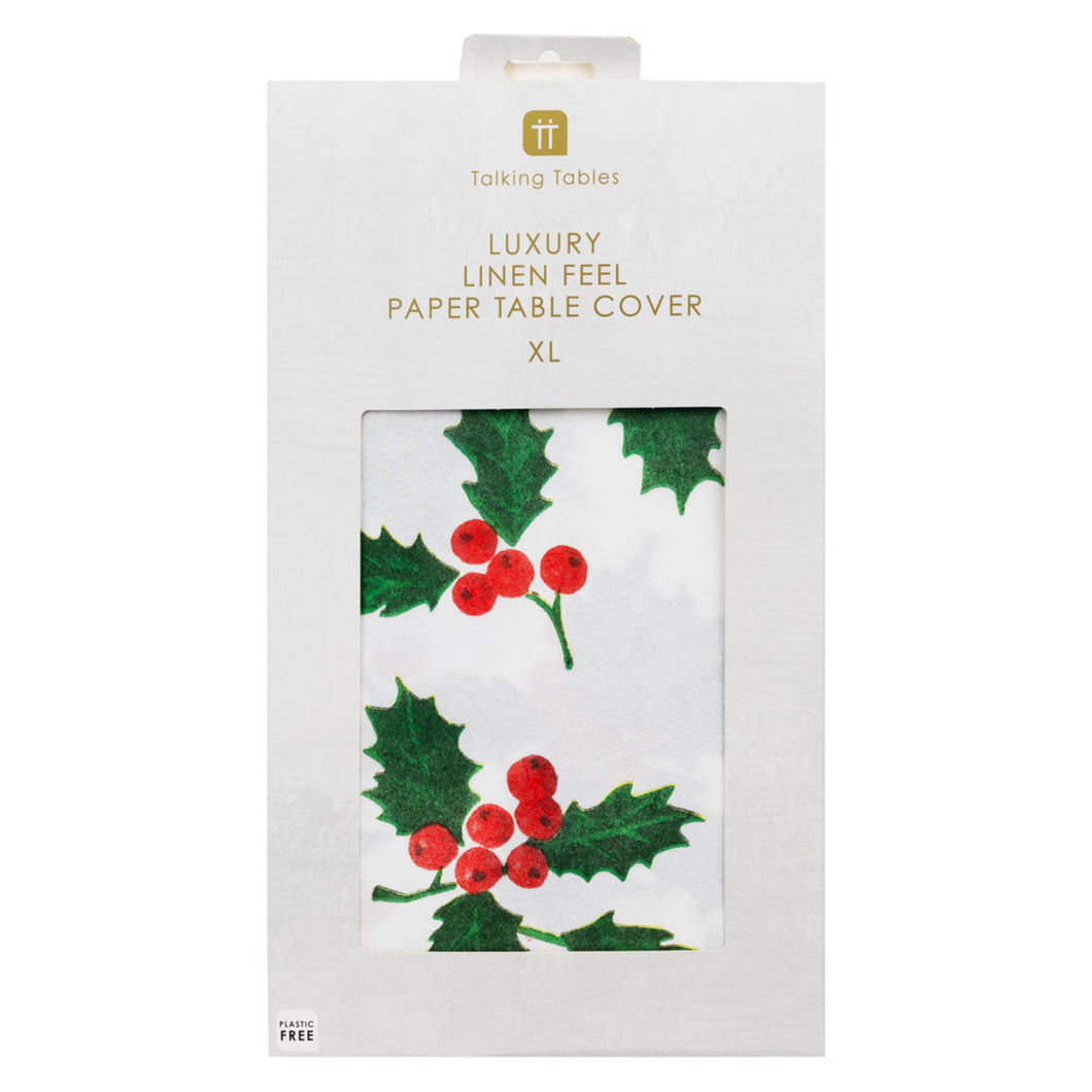 Holly Paper Table Cover