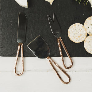 3 Cheese Knives Copper