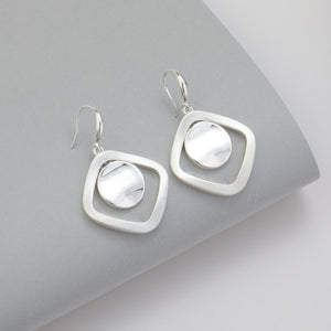 Circle in Square Earrings