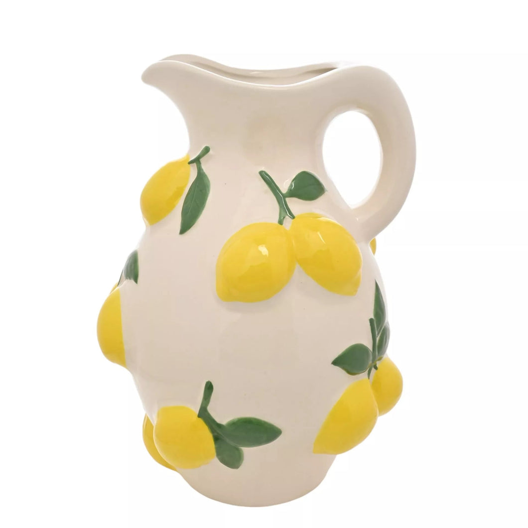 White Jug Vase with Lemons